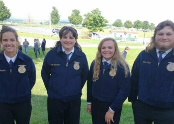 Photograph of FFA Members standing outside