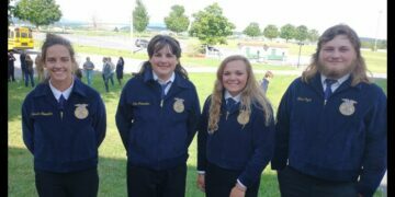 Photograph of FFA Members standing outside