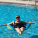Floating in pool