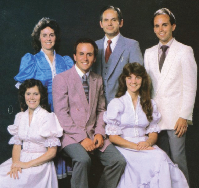 The Spencers, 1983: (Standing, L to R) Barbara Spencer, J.B. Spencer, Wade Spencer. (Seated, L to R) Geniece Spencer Ingold, Kevin Spencer, Tammy Spencer (Kevin’s wife)