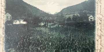 A rare photo of the old bridge at Cootes Store (photo courtesy of Jay Fulk)