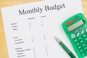 Graphic of a monthly budget.